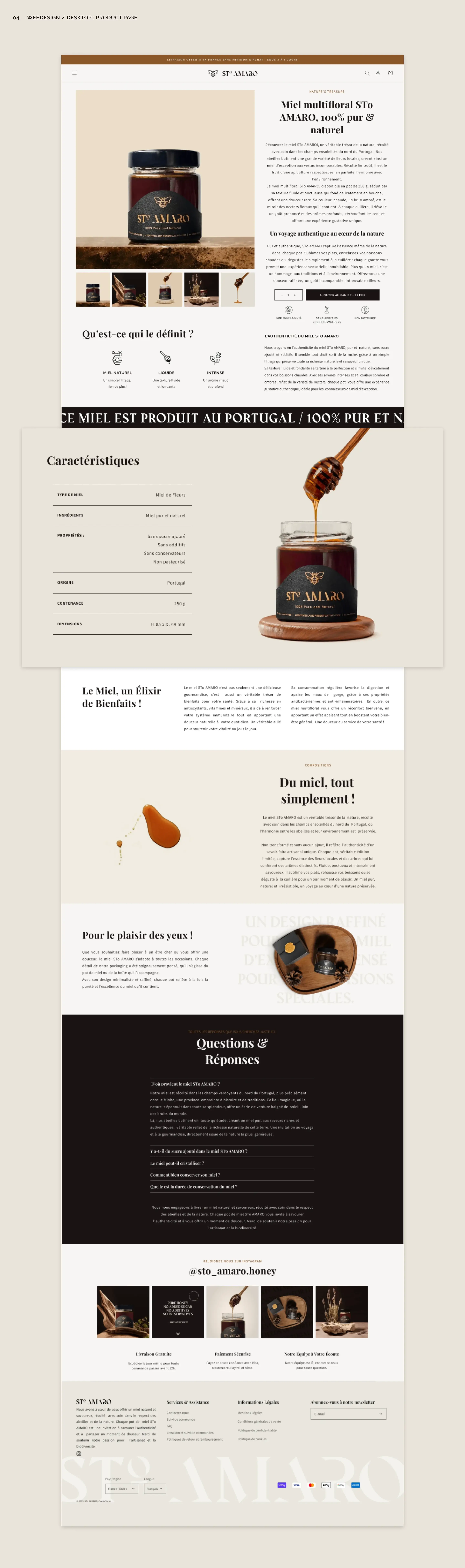 Webdesign Desktop : Interface de la page produit e-commerce